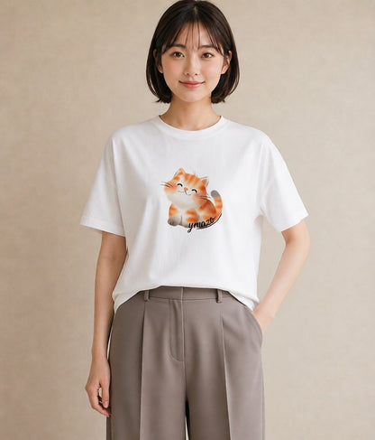 デザインTシャツ レディース とら 動物 アニマル イラスト きれいめ 秋コーデ おしゃれギフト 白T YMAZO