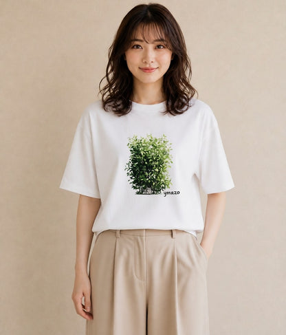 半袖Tシャツ レディース 夕暮れ バルコニー 夕焼け ナチュラル アンティーク イラスト ヴィンテージ風 週末コーデ 敬老の日 白T YMAZO
