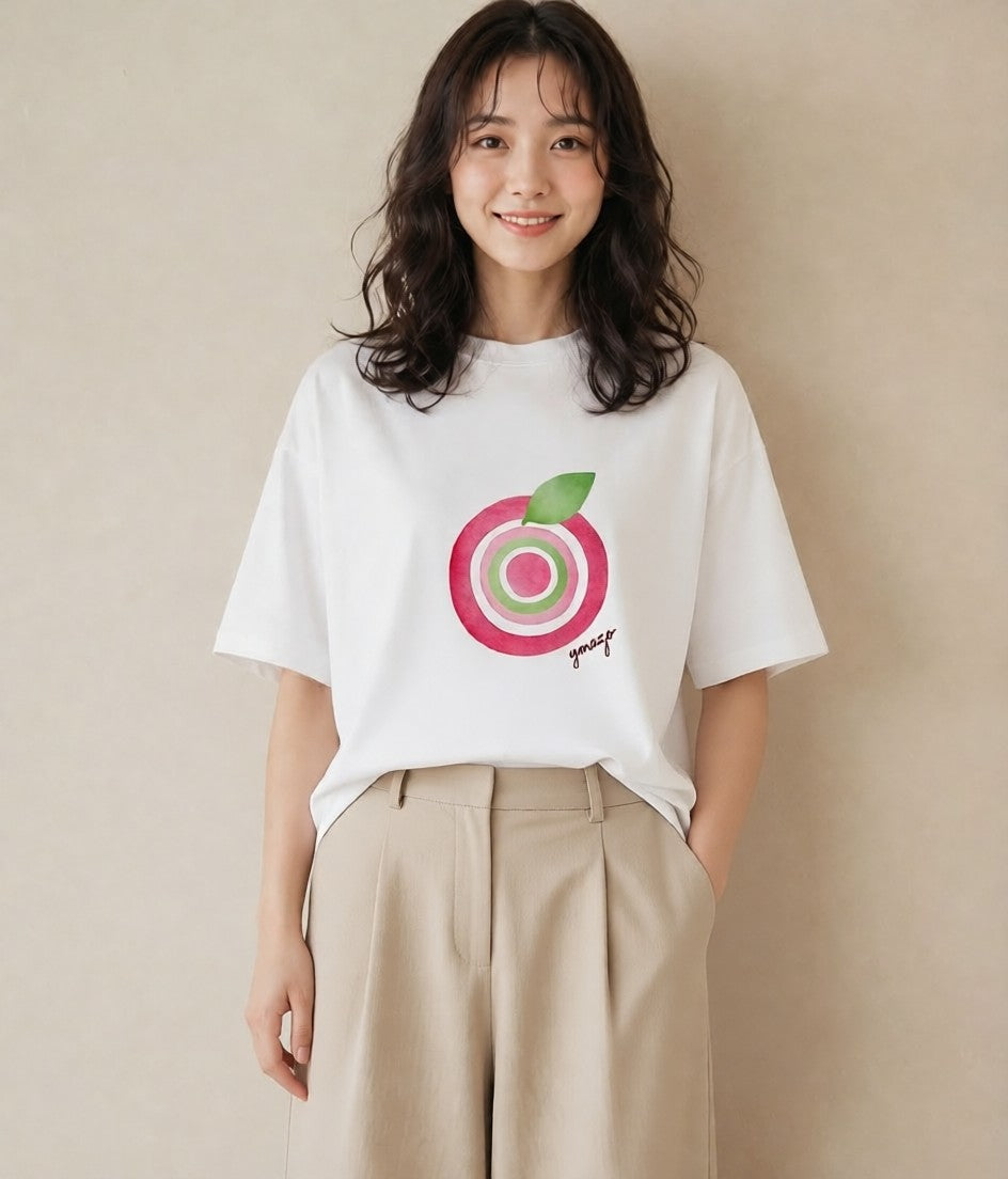 グラフィックTシャツ レディース メロン 食べ物 フード イラスト 北欧風 敬老の日 ホワイトデー 白T YMAZO