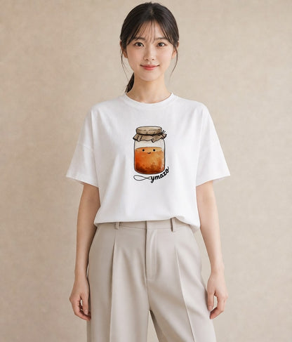デザインTシャツ レディース クリームソーダ 食べ物 フード イラスト モード 散歩 お出かけ 白T YMAZO