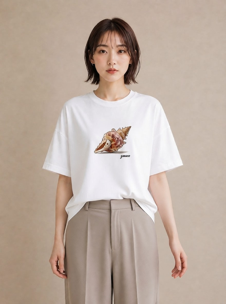 グラフィックTシャツ レディース かたつむり 昆虫 虫 イラスト ラフ 夏コーデ 通学 白T YMAZO