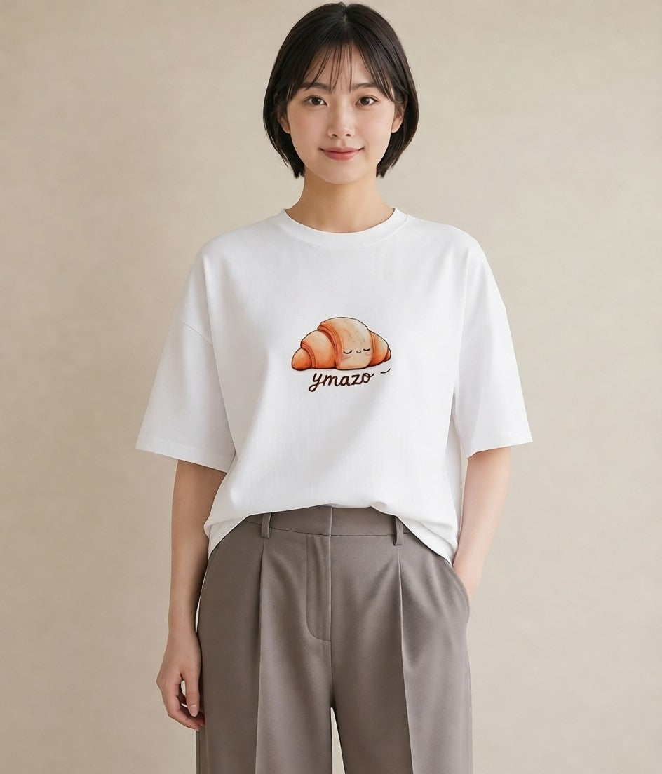 Tシャツ レディース ドーナツ 食べ物 フード イラスト 可愛い 誕生日プレゼント 綿100 白T YMAZO