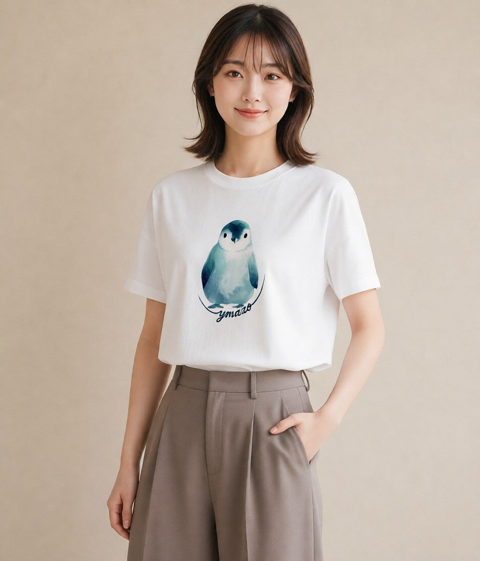 Tシャツ レディース 白文鳥 ペット 動物 イラスト ゆるかわ 春コーデ 姉妹 白T YMAZO