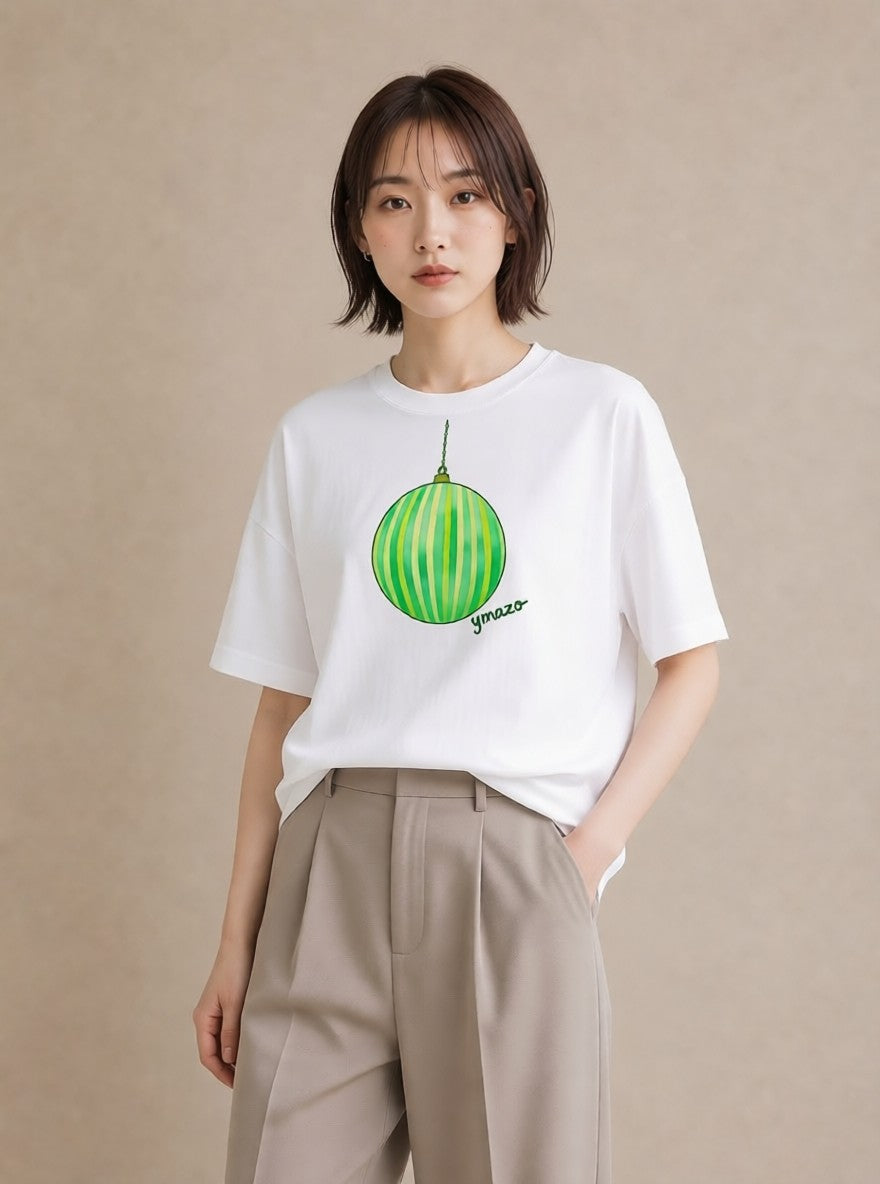 プリントTシャツ レディース 風鈴 ガラス 夏 ナチュラル アンティーク イラスト 抜け感 母の日 ビーチ 白T YMAZO