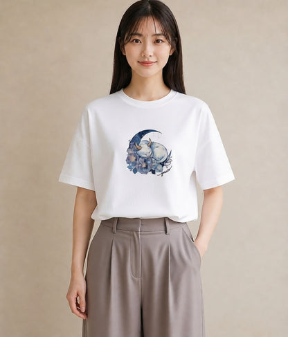グラフィックTシャツ レディース エキゾチックショートヘア 猫 ねこ イラスト ゆるかわ ルームウェア ギフト 白T YMAZO