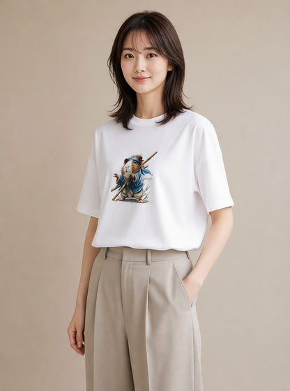 グラフィックTシャツ レディース ジャンガリアンハムスター ペット 動物 イラスト 淡色 部屋着 女性向けギフト 白T YMAZO