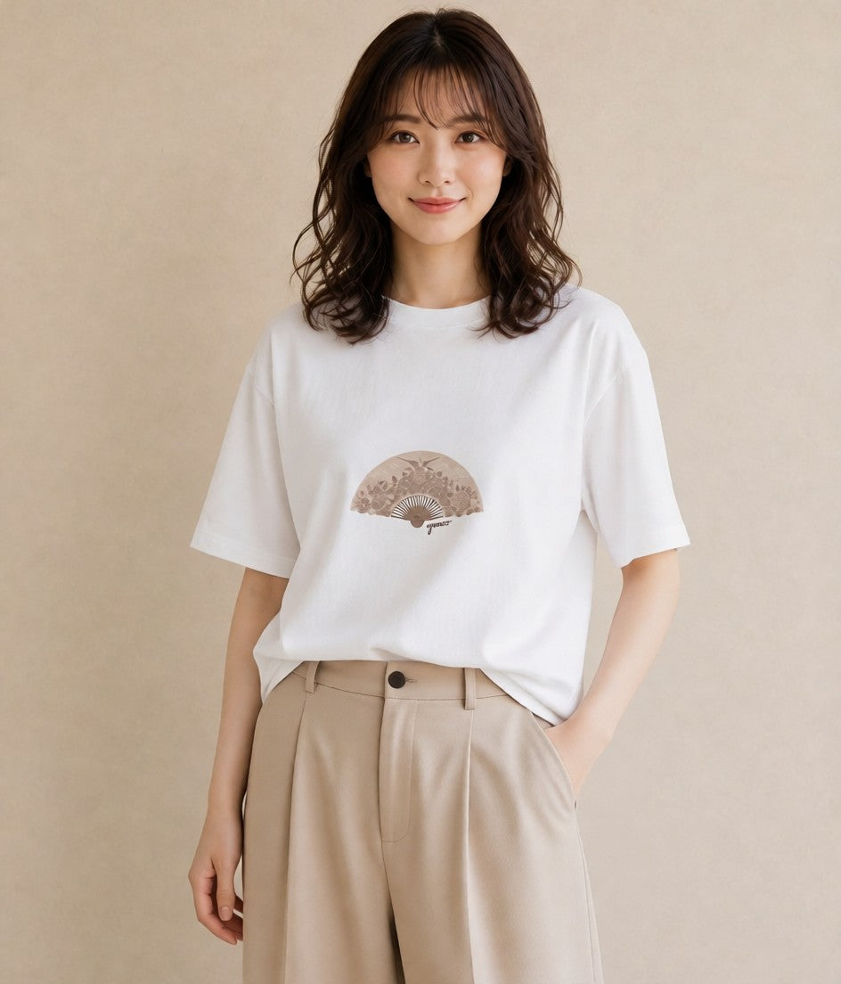 デザインTシャツ レディース 風鈴 ガラス 夏 ナチュラル アンティーク イラスト シック カフェ服 クリスマス 白T YMAZO
