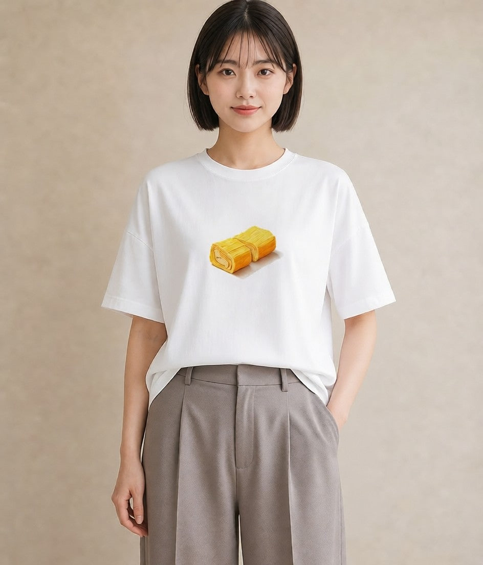 半袖Tシャツ レディース パン 食べ物 フード イラスト ガーリー 通勤 在宅 白T YMAZO