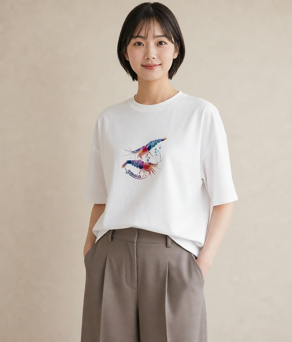 Tシャツ レディース 魚座 星空 宇宙 イラスト 旅行コーデ ペアコーデ 秋コーデ 白T YMAZO