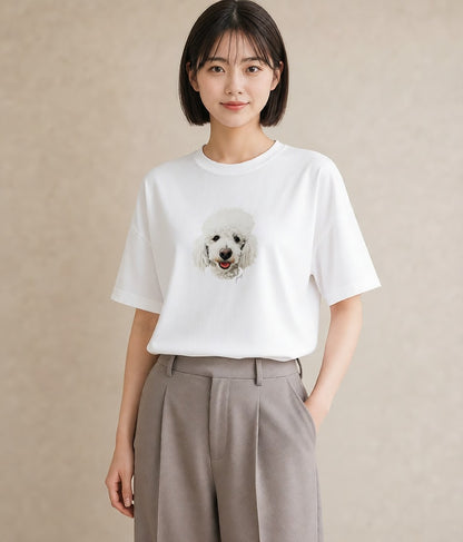 デザインTシャツ レディース トイプードル プードル 犬 いぬ イラスト 水彩風 姉妹 送別ギフト 白T YMAZO