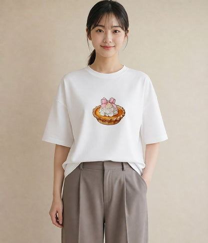 Tシャツ レディース マフィン 食べ物 フード イラスト ボタニカル クリスマス 旅行 白T YMAZO