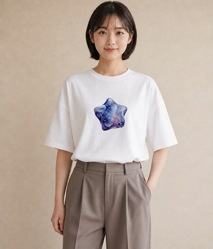 デザインTシャツ レディース 宇宙 星空 イラスト レトロ おしゃれギフト 社会人 白T YMAZO