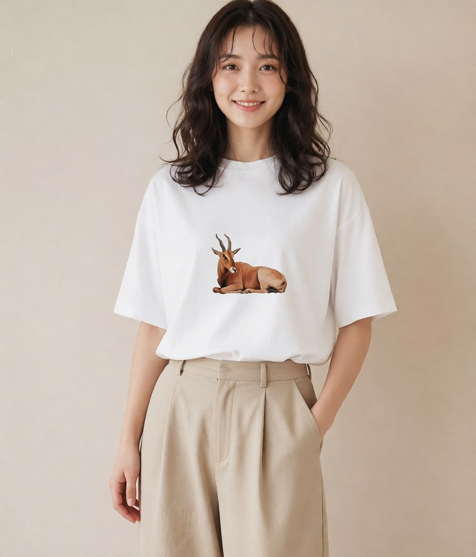 デザインTシャツ レディース カブトムシ 昆虫 虫 イラスト カジュアル ビーチ デイリーウェア 白T YMAZO