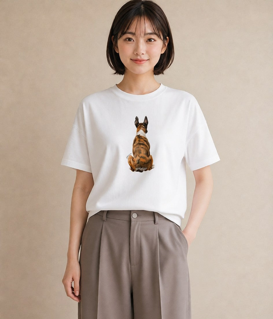 グラフィックTシャツ レディース ミックス犬 犬 いぬ イラスト アート風 20代 カジュアルコーデ 白T YMAZO