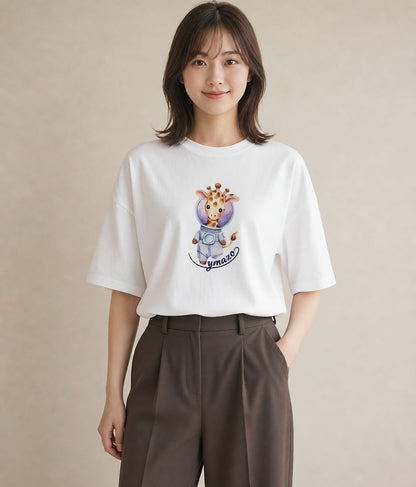 グラフィックTシャツ レディース 惑星 星空 宇宙 イラスト ニュアンス レイヤード 友達ギフト 白T YMAZO