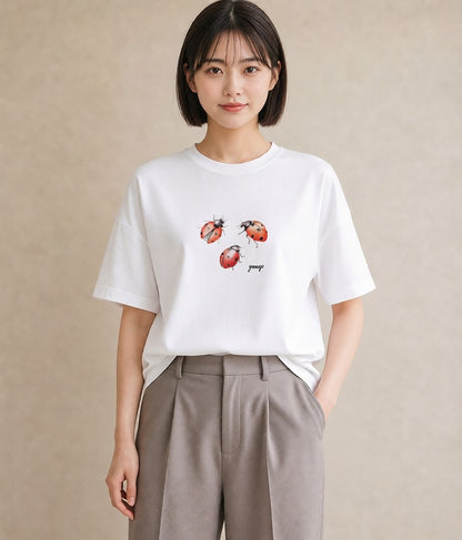 デザインTシャツ レディース アリ 昆虫 虫 イラスト 旅行コーデ 綿100 デート 白T YMAZO