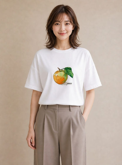 プリントTシャツ レディース もも 食べ物 フード イラスト シック 春コーデ 姉妹 白T YMAZO