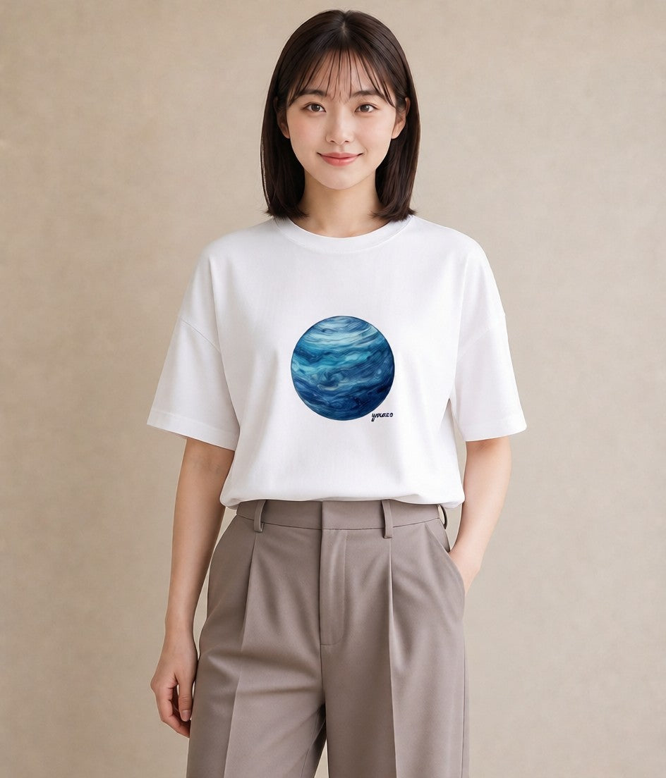 半袖Tシャツ レディース 天の川 星空 宇宙 イラスト 韓国風 旅行 母娘コーデ 白T YMAZO