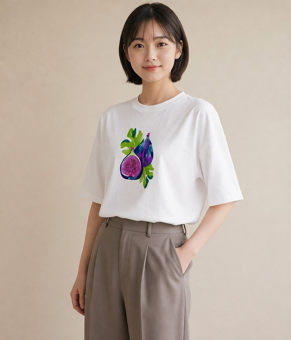 グラフィックTシャツ レディース 木の実 植物 ボタニカル イラスト こなれ感 春コーデ 姉妹 白T YMAZO