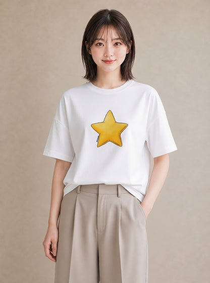 プリントTシャツ レディース 星 星空 宇宙 イラスト アート風 春コーデ 姉妹 白T YMAZO