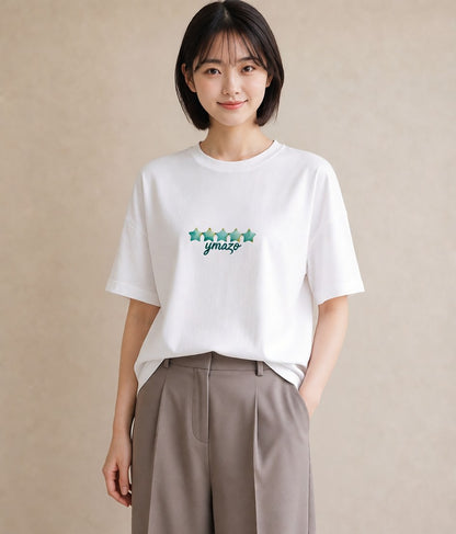 半袖Tシャツ レディース 天の川 星空 宇宙 イラスト ポップ 旅行 母娘コーデ 白T YMAZO