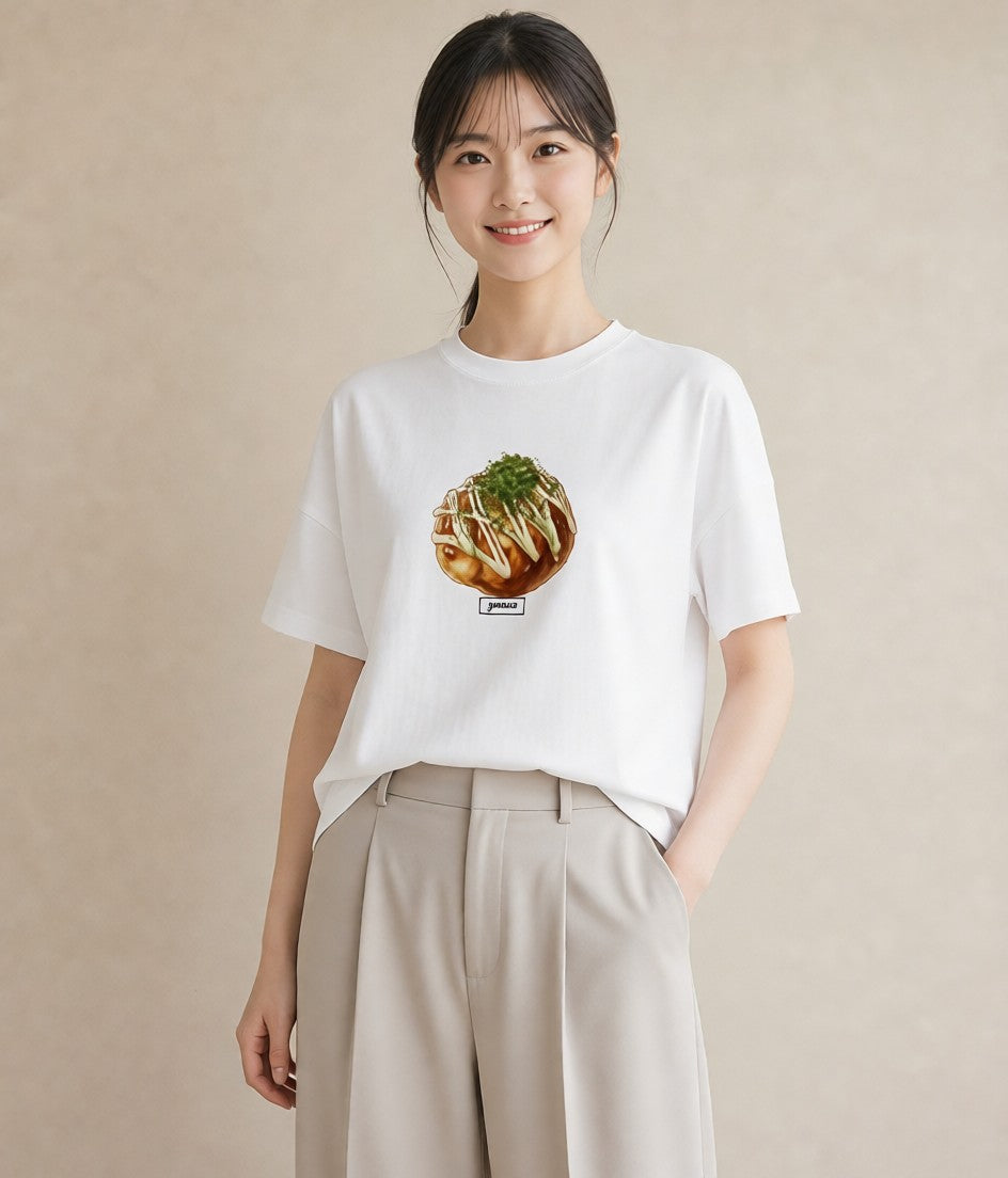 グラフィックTシャツ レディース たまご 食べ物 フード イラスト 抜け感 秋コーデ おしゃれギフト 白T YMAZO