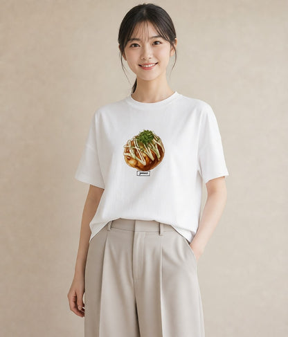 グラフィックTシャツ レディース たまご 食べ物 フード イラスト 抜け感 秋コーデ おしゃれギフト 白T YMAZO