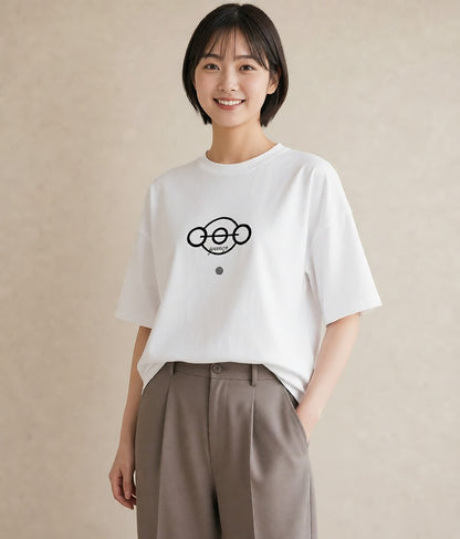 グラフィックTシャツ レディース 手鏡 アンティーク レトロ ナチュラル イラスト モード 女子会 お揃い 白T YMAZO