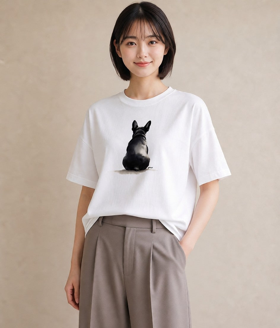 半袖Tシャツ レディース フレンチブルドッグ フレブル 犬 いぬ イラスト 旅行コーデ 部屋着 女性向けギフト 白T YMAZO