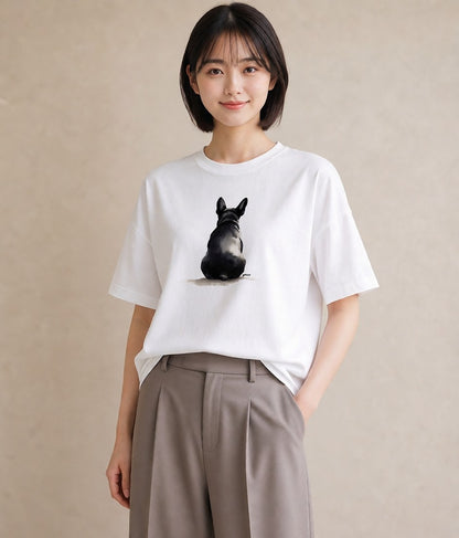 半袖Tシャツ レディース フレンチブルドッグ フレブル 犬 いぬ イラスト 旅行コーデ 部屋着 女性向けギフト 白T YMAZO