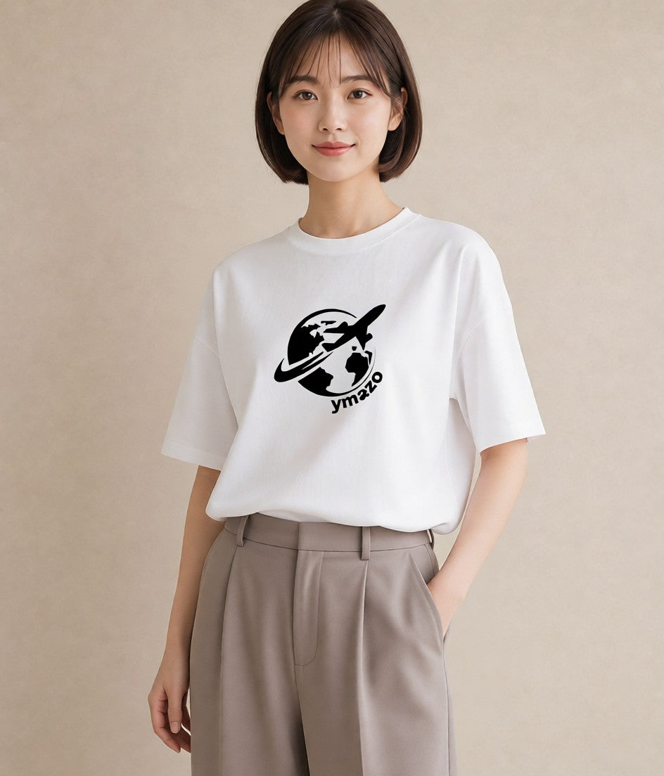 Tシャツ レディース 旅 トラベル スタンプ イラスト シンプル 秋コーデ おしゃれギフト 白T YMAZO