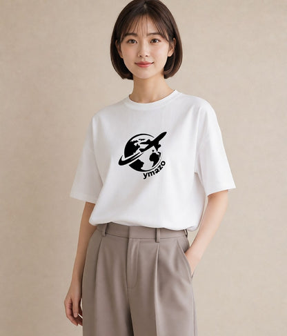 Tシャツ レディース 旅 トラベル スタンプ イラスト シンプル 秋コーデ おしゃれギフト 白T YMAZO