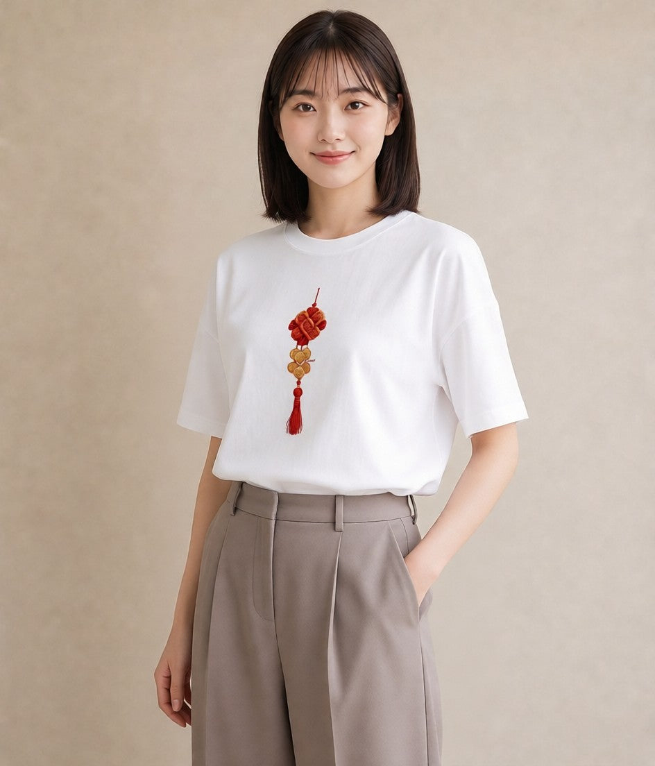 プリントTシャツ レディース 風鈴 ガラス 夏 ナチュラル アンティーク イラスト ラフカジュアル ビーチ デイリーウェア 白T YMAZO