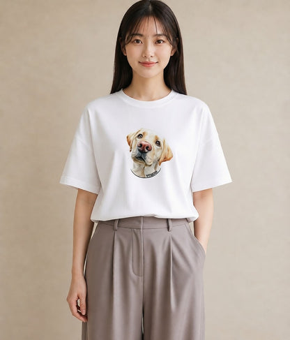 グラフィックTシャツ レディース 犬好き 犬 いぬ イラスト 手描き風 デイリーウェア 休日 白T YMAZO