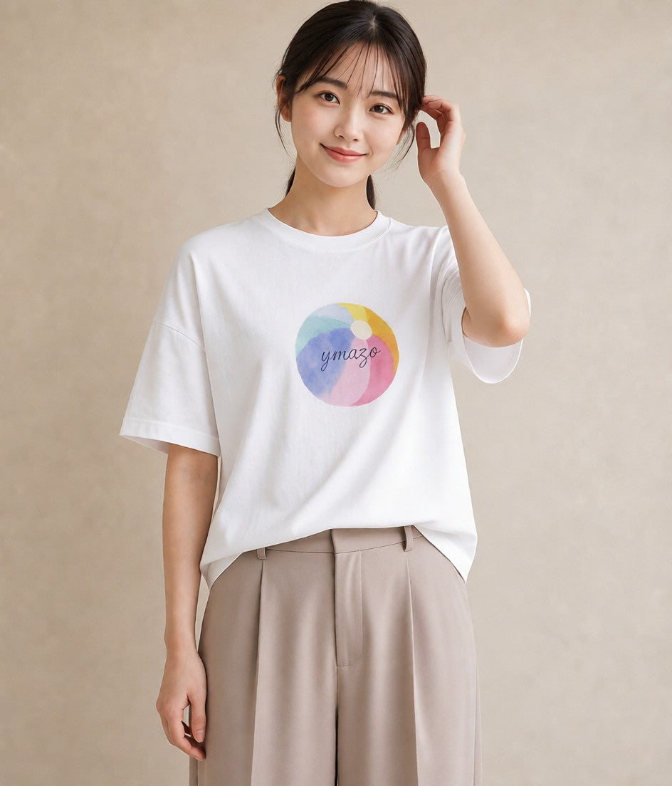 プリントTシャツ レディース だんご 食べ物 フード イラスト 休日コーデ 買い物 夏コーデ 白T YMAZO