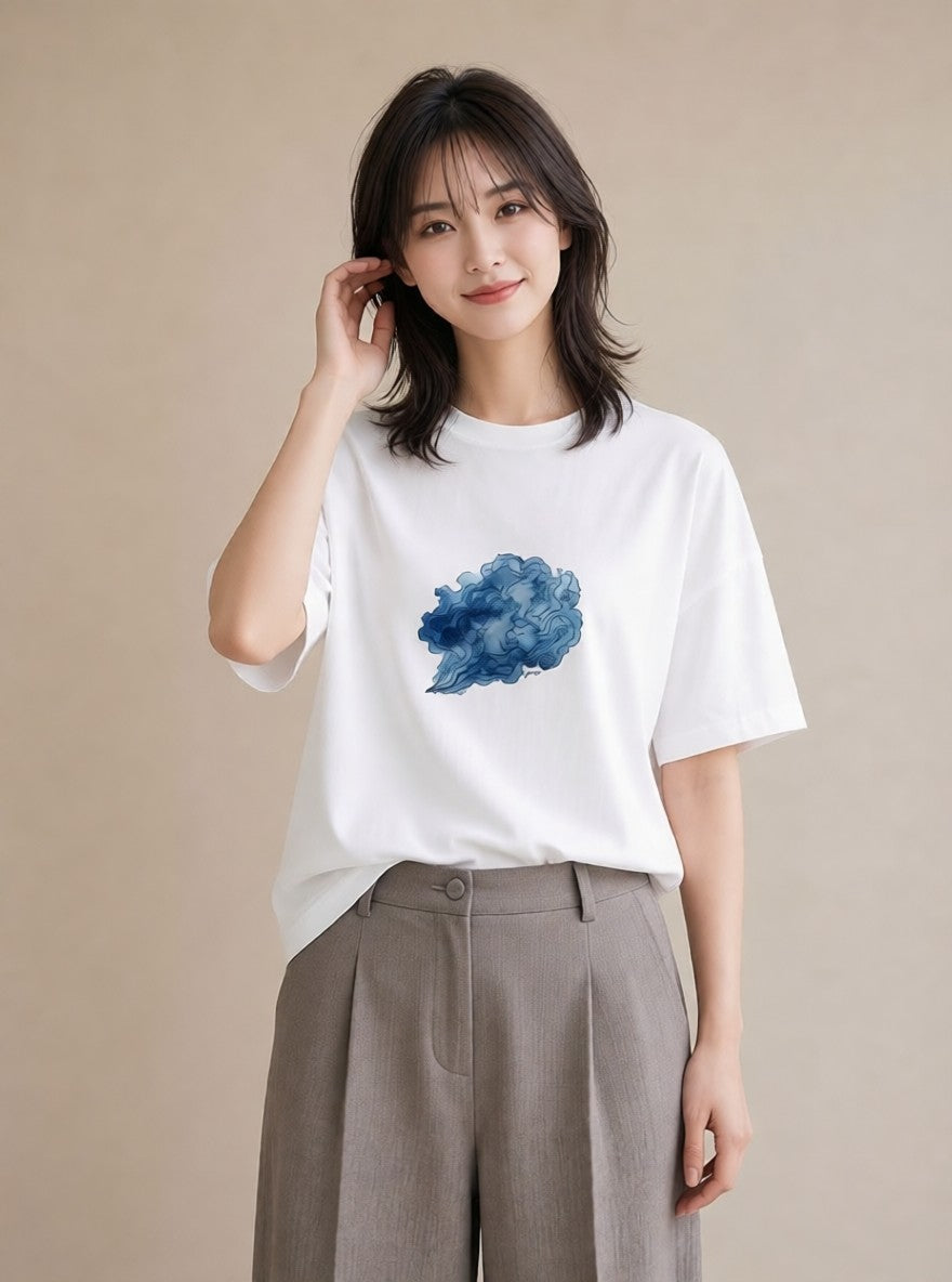 Tシャツ レディース 蠍座 星空 宇宙 イラスト ラフ カフェ服 クリスマス 白T YMAZO