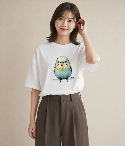 プリントTシャツ レディース 小鳥 ペット 動物 イラスト 春コーデ 姉妹 白T YMAZO