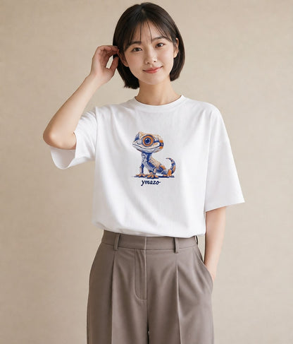 グラフィックTシャツ レディース レオパ ペット 動物 イラスト 旅行コーデ 綿100 デート 白T YMAZO