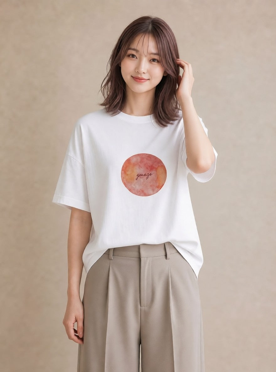 グラフィックTシャツ レディース プラネット 星空 宇宙 イラスト 抜け感 お揃い 親子 白T YMAZO