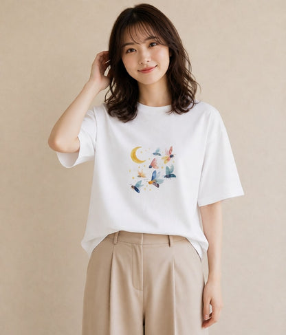 デザインTシャツ レディース みつばち 昆虫 虫 イラスト 旅行コーデ 散歩 お出かけ 白T YMAZO