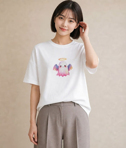 デザインTシャツ レディース わたあめ 食べ物 フード イラスト カジュアル 旅行 母娘コーデ 白T YMAZO