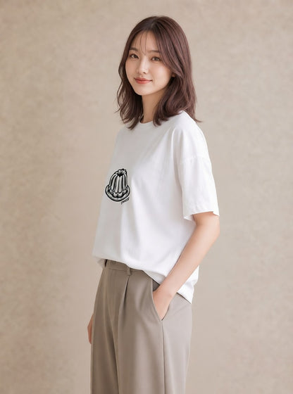 グラフィックTシャツ レディース スイーツ お菓子 デザート イラスト ミニマル ギフト 母の日 白T YMAZO