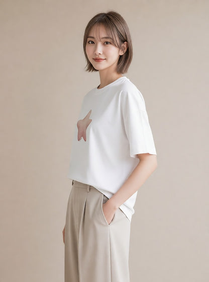 デザインTシャツ レディース ヒトデ 海の生き物 海 イラスト ラフ 週末コーデ 敬老の日 白T YMAZO