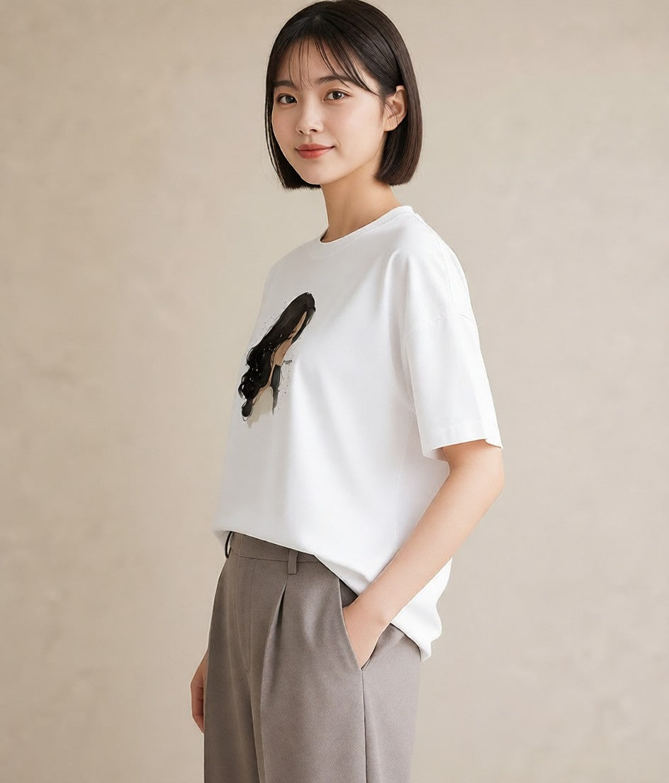 Tシャツ レディース 魚座 星空 宇宙 イラスト 親子 20代 白T YMAZO