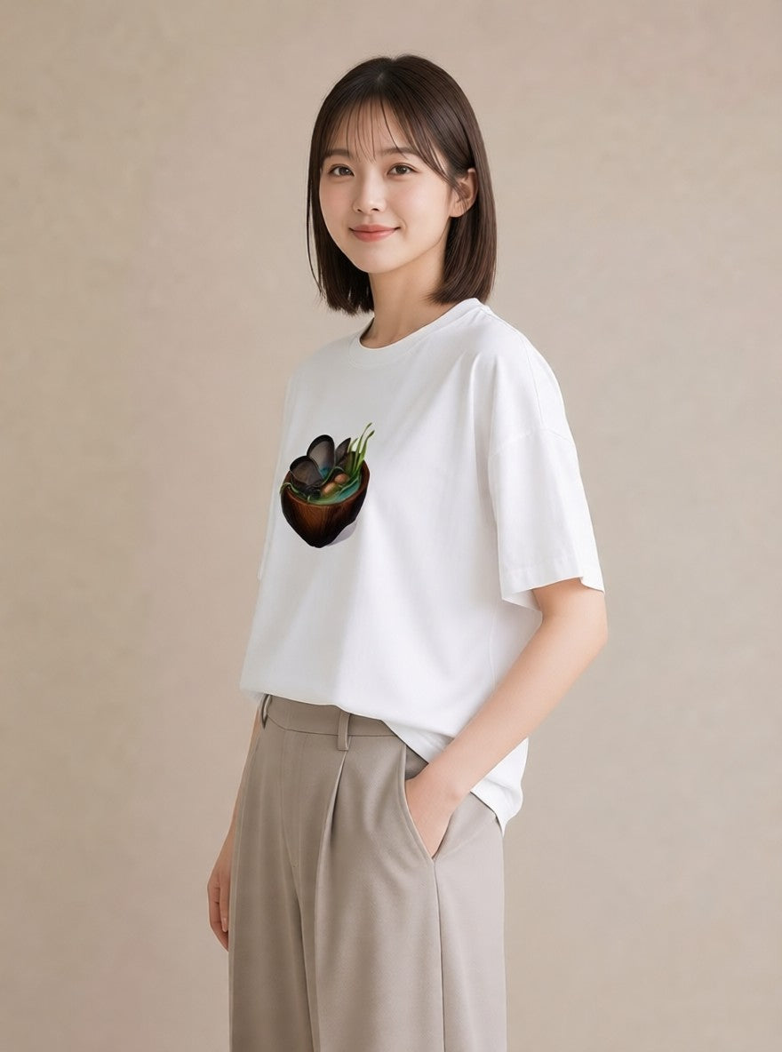 プリントTシャツ レディース 抹茶 食べ物 フード イラスト カフェコーデ 送別ギフト 通勤 白T YMAZO