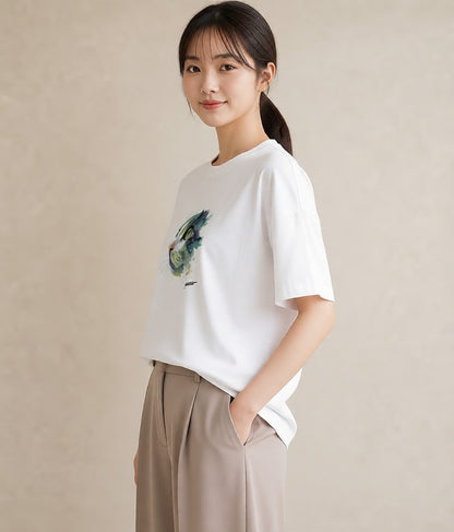 グラフィックTシャツ レディース ラグドール 猫 ねこ イラスト 線画 姉妹 送別ギフト 白T YMAZO