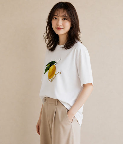 Tシャツ レディース バナナ 食べ物 フード イラスト 韓国風 帰省 ラフ 白T YMAZO