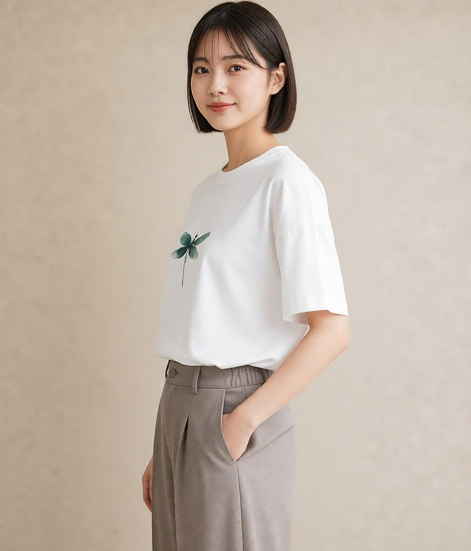 Tシャツ レディース アリ 昆虫 虫 イラスト 散歩 お出かけ 白T YMAZO