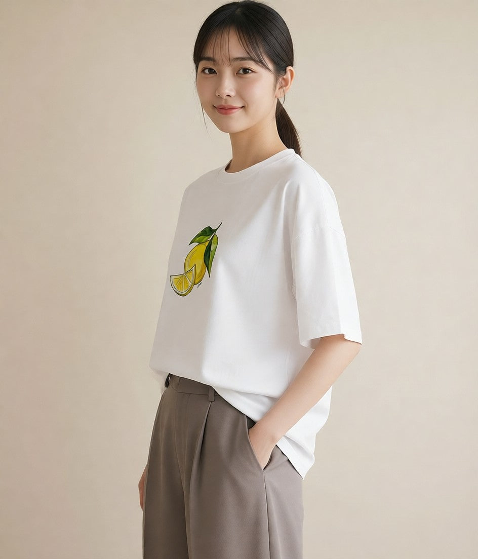 プリントTシャツ レディース アボカド 食べ物 フード イラスト 水彩風 在宅 公園 白T YMAZO