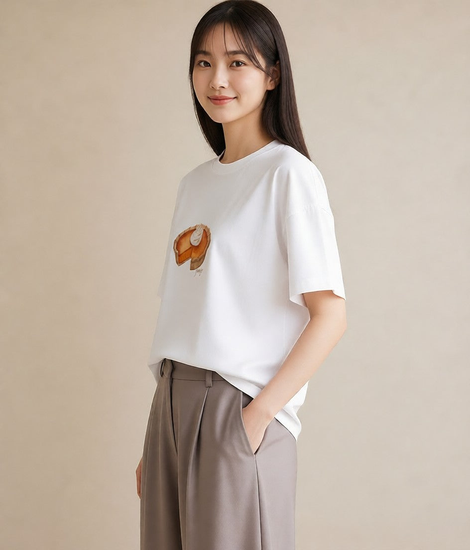 デザインTシャツ レディース あんみつ 食べ物 フード イラスト 個性的 母娘コーデ 自分用 白T YMAZO